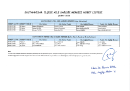 sultanhisar ilçesi 2015 yılı şubat ayı nöbet listesi