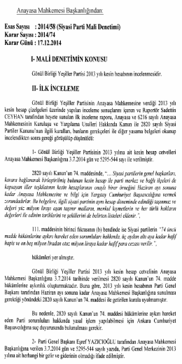 2014/58 (Siyasi Parti Mali Denetimi), K