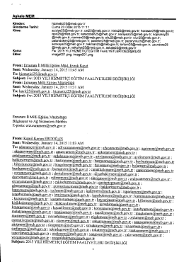 2015 yılı hizmeti&ccedil;i eğitim faaliyetleri değişikliği