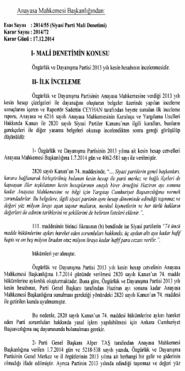 2014/55 (Siyasi Parti Mali Denetimi), K