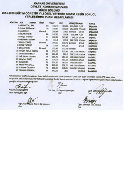 KAFKAS &Uuml;NİvERsİTEsİ DEVLET KONSERvATUvARı M&Uuml;ZİK