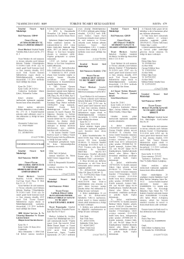 7 kasım 2014 sayı : 8689 t&uuml;rkiye ticaret sıcılı gazetesi sayfa : 479