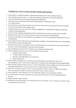 vETişkiıv Bov HASTA ısıTMA sisTEıvıi TEKNIK şARTNAMEsi
