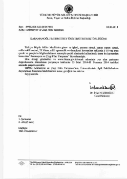 Animasyon ve &Ccedil;izgi Film Yarışması 10.03.2014