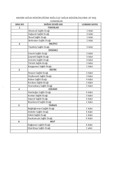 Liste için tıklayınız. - Mersin Sağlık Müdürlüğü