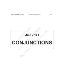 yds ingilizce ders notları conjunctions