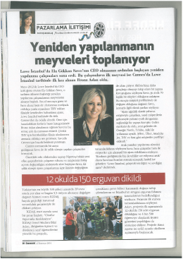 Yeniden aılanmanın meyveleri toplanıyor