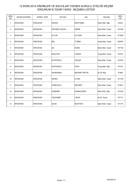 erzurum ili idari yargı seçmen listesi 12 ekim 2014 hâkimler ve