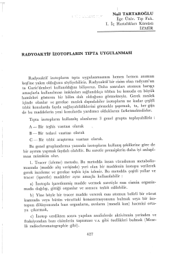 Radyoaktif İzotopların Tıpta Kullanımı