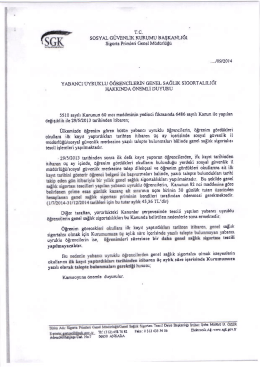 Yabancı Uyruklu &Ouml;ğrencilerin Genel Sağlık Sigortalılığı