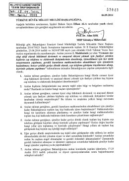 Yazılı Soru Önergesinin Metni - Türkiye Büyük Millet Meclisi