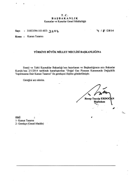 T . C . BAŞBAKANL I K Kanunlar ve Kararlar Genel M&uuml;d&uuml;rl&uuml;ğ&uuml; Sayı