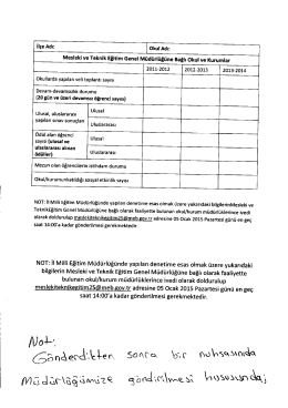 Meslek Lisesi Okul M&uuml;d&uuml;rl&uuml;kleri dolduracak