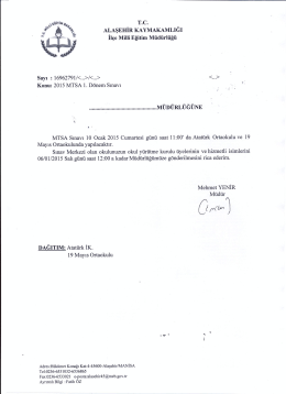 T.C. ALAŞEHİR KAYMAKAMLIĞI İl&ccedil;e Miııi Eğitim M&uuml;d&uuml;rl&uuml;ğ&uuml;