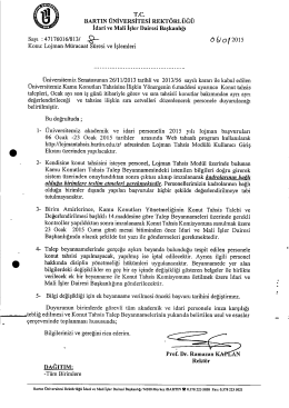 BARTIN &Uuml;NİVERSİTESİ REKT&Ouml;RL&Uuml;Ğ&Uuml;