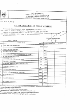 14 kalem kalite birimi broş&uuml;r vb.