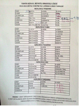 YAHYA KEMAL BEYATLI ANADOLU LİSESİ 2014