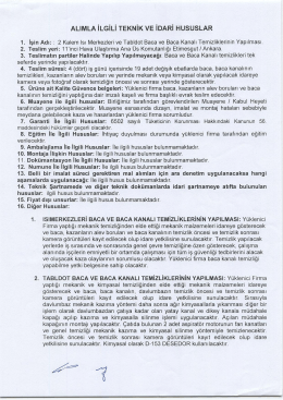 ALıMLA iLGiLi TEKNİK vE iDARi HUSUSLAR
