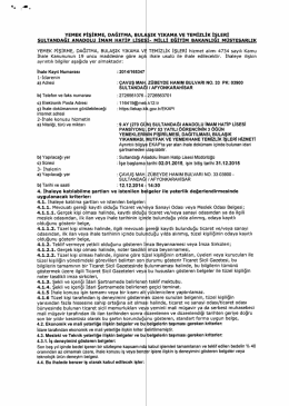 Sultandağı İmam Hatip Lisesi,Yemek Pişirme, Dağıtma, Bulaşık