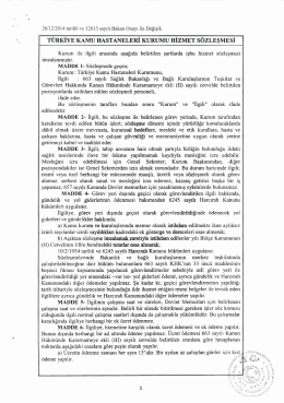 TÜRKİYE KAMU HASTANELERİ KURUMU HİZMET sözLEŞMEsİ