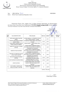 T. C. - Rize Eğitim ve Araştırma Hastanesi