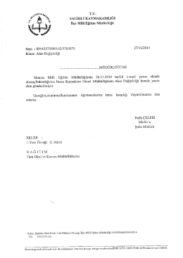 T.c. sALİHLİ KAYMAKAMLIĞI - Salihli İlçe Milli Eğitim Müdürlüğü