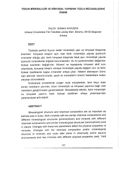 Tozun Mineralojik Ve Kimyasal Yapısının Tozla M&uuml;cadeledeki &Ouml;nemi