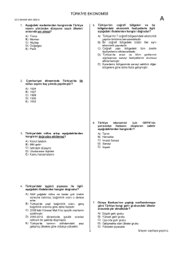 AÖF Türkiye Ekonomisi Çıkmış Sorular | 2013 Ara Sınav İNDİR