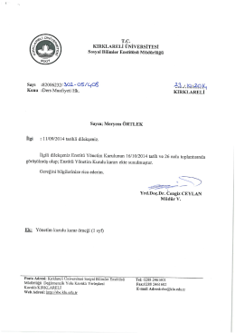 meryem &ouml;rtlek dilek&ccedil;e cevabı - Sosyal Bilimler Enstit&uuml;s&uuml;