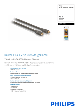 SWV4432S/10 Philips HDMI kablosu ve Ethernet