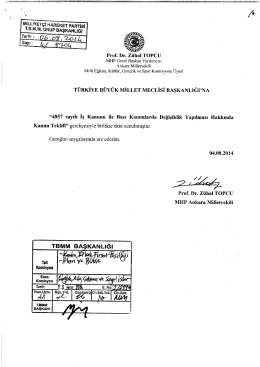 Kanun Teklifinin Metni - Türkiye Büyük Millet Meclisi