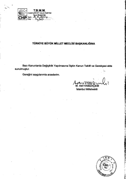 T&Uuml;RKIYE B&Uuml;Y&Uuml;K MİLLET ıvıEcLlsI BAŞKANLIĞINA