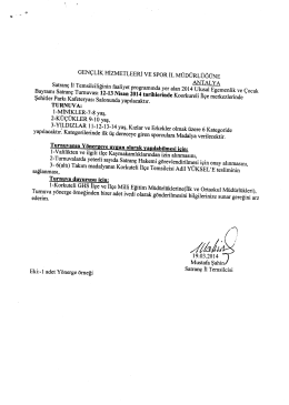 GENÇLİK HİZMETLEERİ VE SPOR İL MÜDÜRLÜĞÜNE ANTALYA