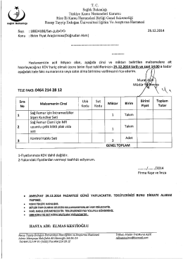 T. C. - Rize Eğitim ve Araştırma Hastanesi