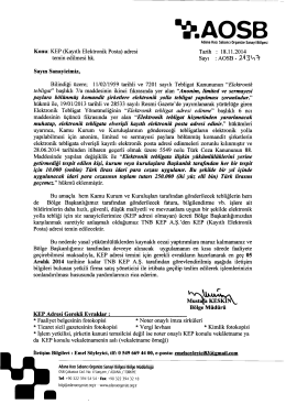 "KEP ( Kayıtlı Elektronik Posta adresi" hk., devamı