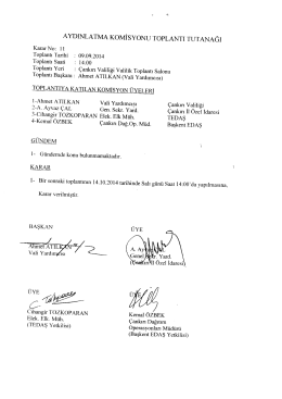 Çankırı Valiliği Komisyon Kararları (Eylül 2014)