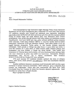 T.C. sAĞLIK BAKANLIĞI TÜRKİYE KAMU HAsTANEınRİ KURU