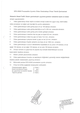 EPK-i5000 Processöre Uyumlu Video Gastroskop Cihazı Teknik