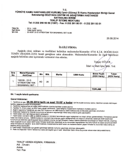 1428-teklif isteme formu - Bozyaka Eğitim ve Araştırma Hastanesi