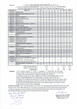 Mekatronik M&uuml;hendisliği &Ccedil;AP