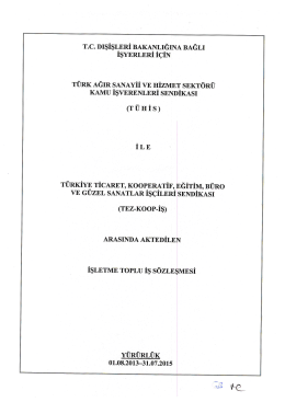 T.c. DIŞİŞLERİ BAKANLIĞINA BAĞLI İŞYERLERİ I&Ccedil;IN - Tez-Koop