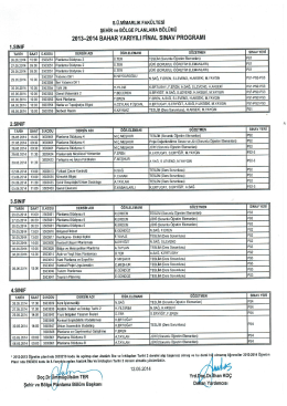 2013-2014 bahar yarıyılı final sınav programı