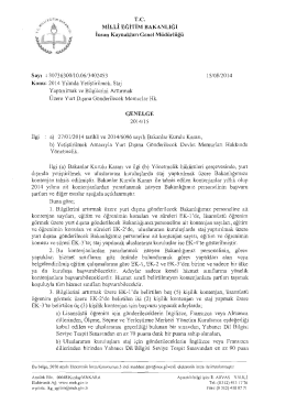 Bakanlığımız İnsan Kaynakları Genel M&uuml;d&uuml;rl&uuml;ğ&uuml;n&uuml;n 2014 Yılında