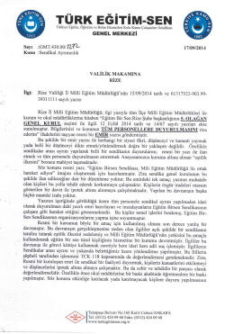 Valiliğe yazdığımız yazı i&ccedil;in tıklayınız - T&uuml;rk Eğitim-Sen