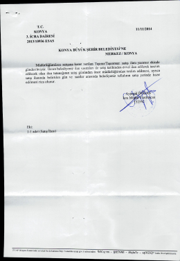 T.c. KONYA 11/11/2014 3. İCRA DAİRESİ 2013110936 ESAS
