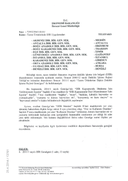 25/04/2014 tarihli Ekonomi Bakanlığı İhracat Genel Müdürlüğü Yazısı