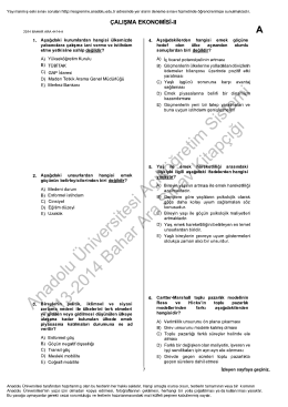 A&Ouml;F &Ccedil;alışma Ekonomisi 2 | 2014 Ara Sınav İNDİR