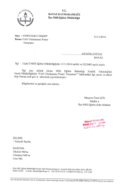 T.C. BANAz KAYMAKAMLIĞI - Banaz İl&ccedil;e Milli Eğitim M&uuml;d&uuml;rl&uuml;ğ&uuml;