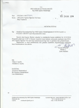 2014-2015 Sene Başı Okul/Kurum M&uuml;d&uuml;rleri Toplantısı