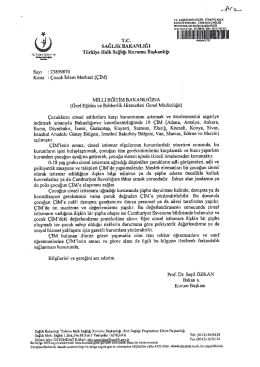 T&uuml;rkiye Halk Sağlığı Kurumu Başk. Yazısı